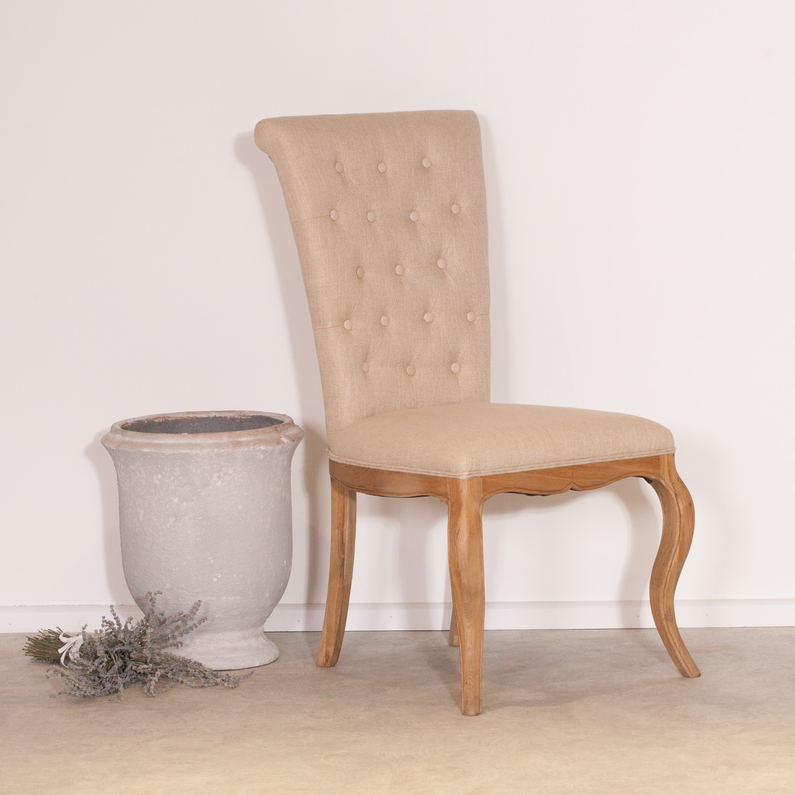 linen oak dining chair