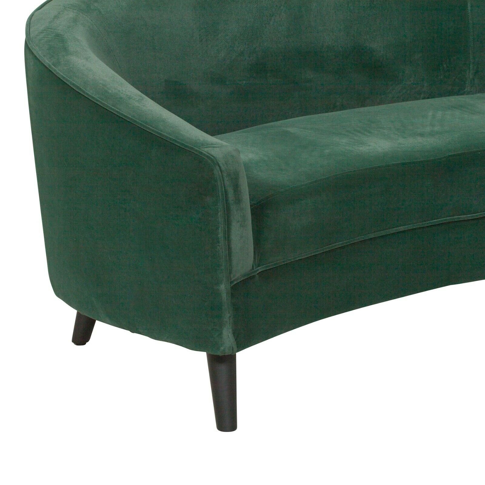 Art Deco Emerald Green Velvet Kidney Shaped 3 Seater Sofa ...