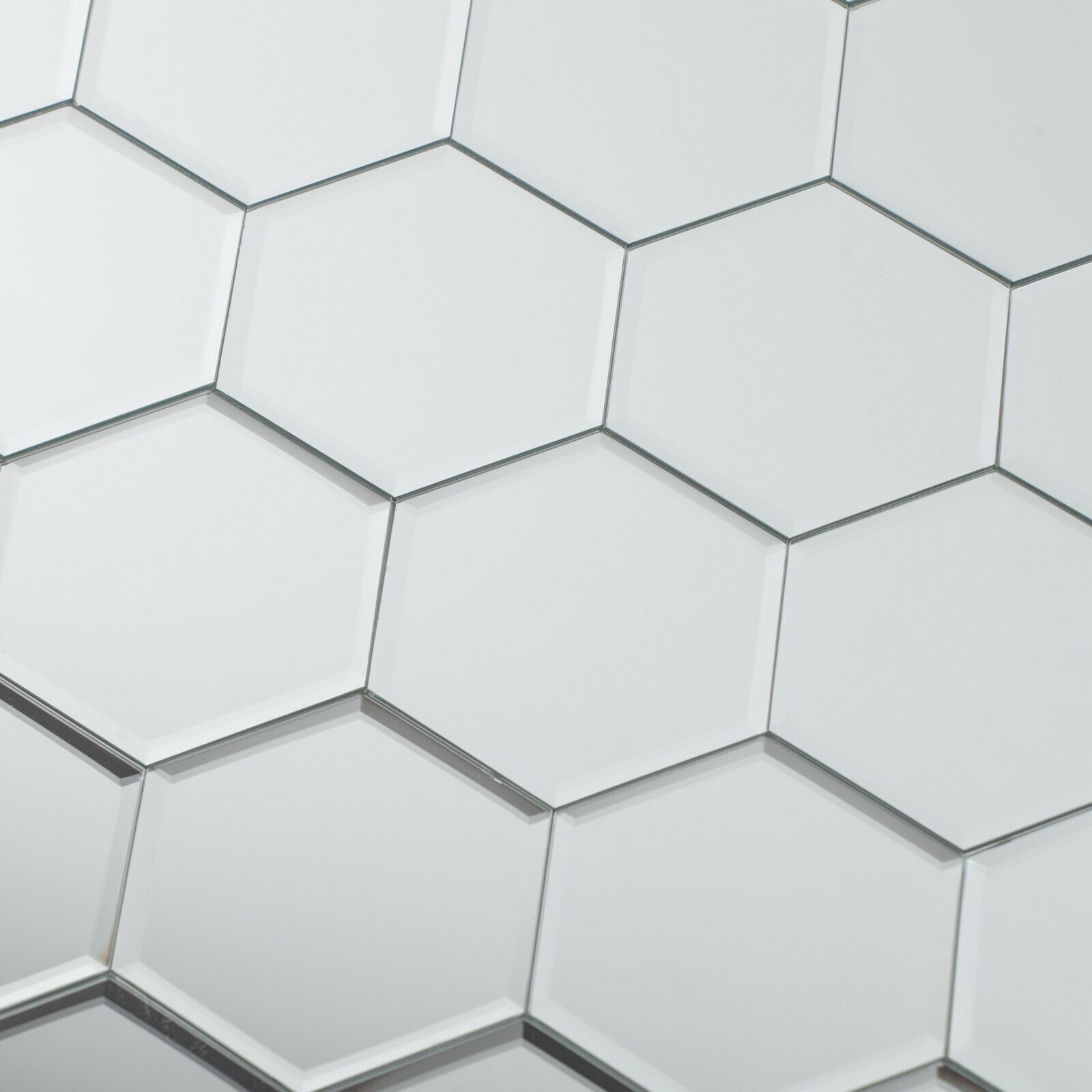 Silver Venetian Bevelled Hexagonal Honeycomb Wall Tiles Furniture - La ...